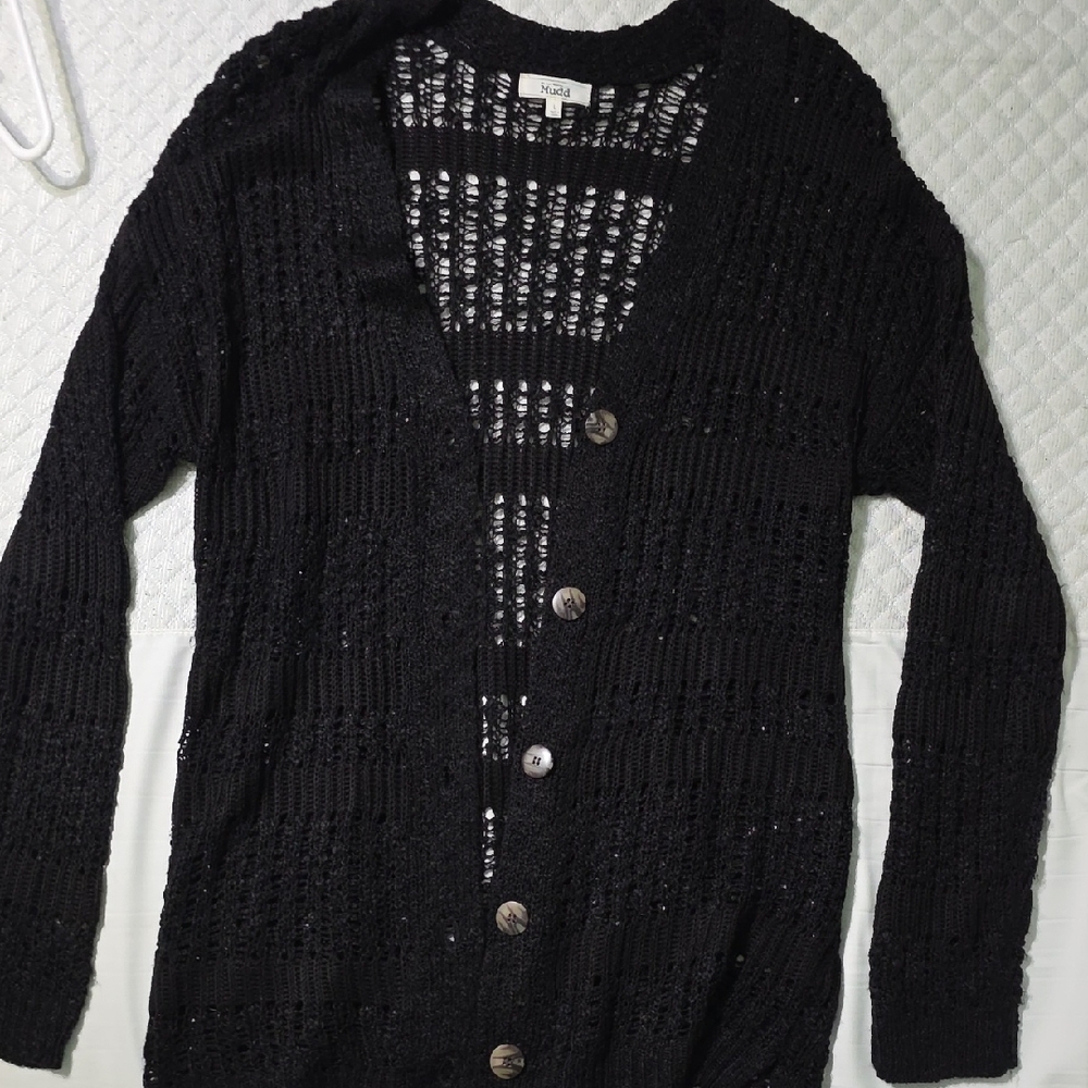 Mudd Women's Black Button-Up Cardigan